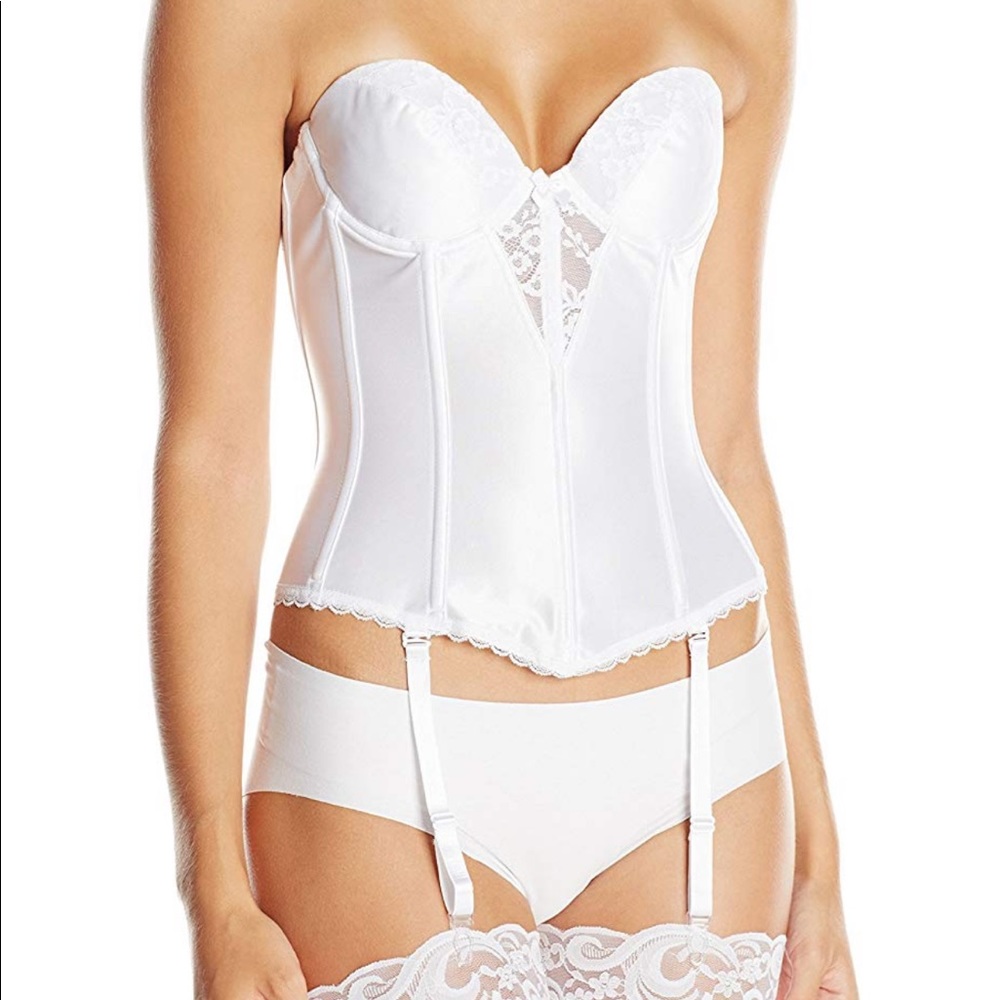 Va Bien satin low back bustier. Size 34A NWT. Wht